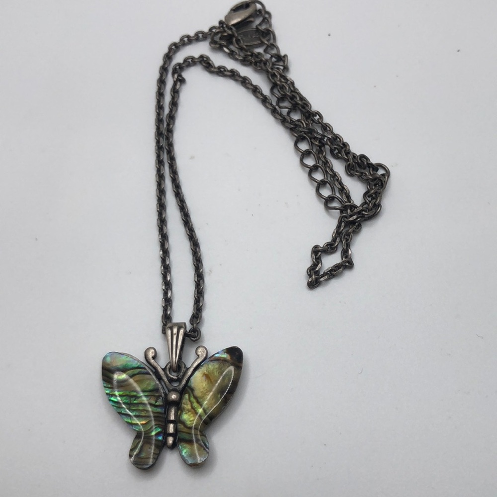 Park Lane Beautiful Abalone Butterfly Pendant Necklace